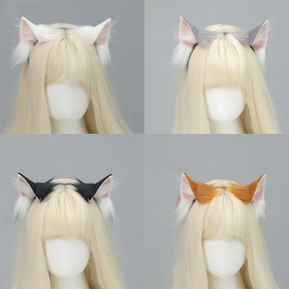 

2025 Anime Cosplay Headband Cat Ears Headwear Plush Lolita Headdress Hair Accessories Cat Ears Hair Ornament Party Fancy Props