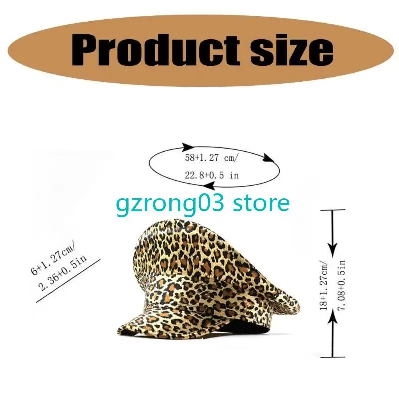127C Captain Hat for Bachelorette Party Cocktail Parties Stage Captain Hat for Men Women Leopard Print Hat for Male Female