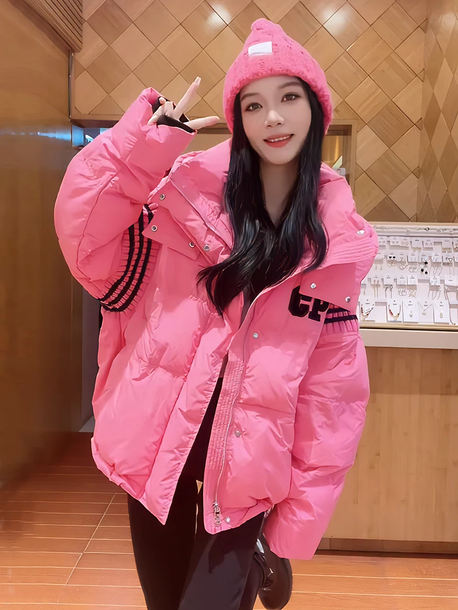 

Design Sensation ort Hooded down Jaet Women's White Du Feather Outerwear Korean Sle Commute Faion Winter New Arrival