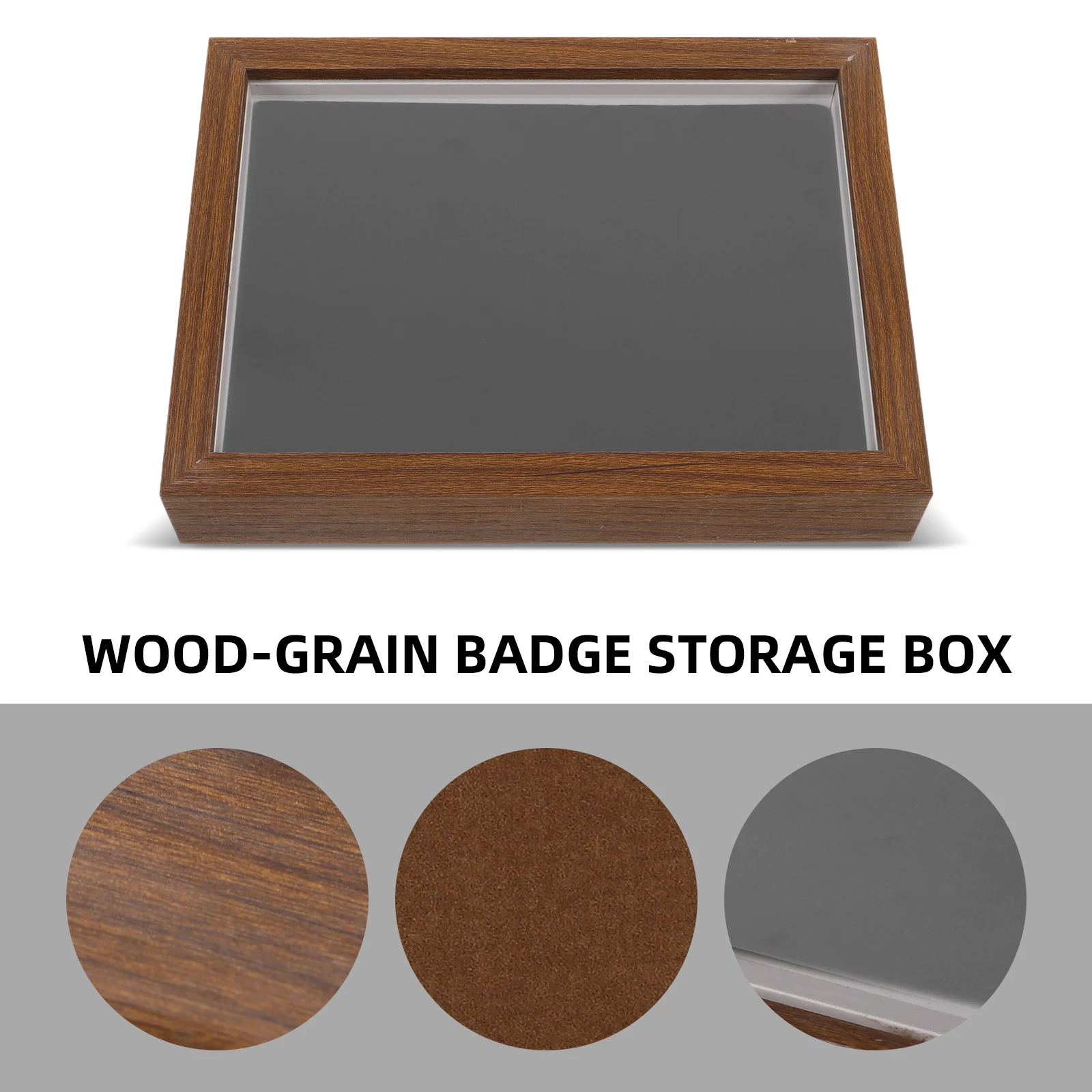 

1pc Wooden Collection Display Box Wall Hanging Badge Display Box Badge Storage Box Wooden Jewelry Box With Acrylic Clear Window