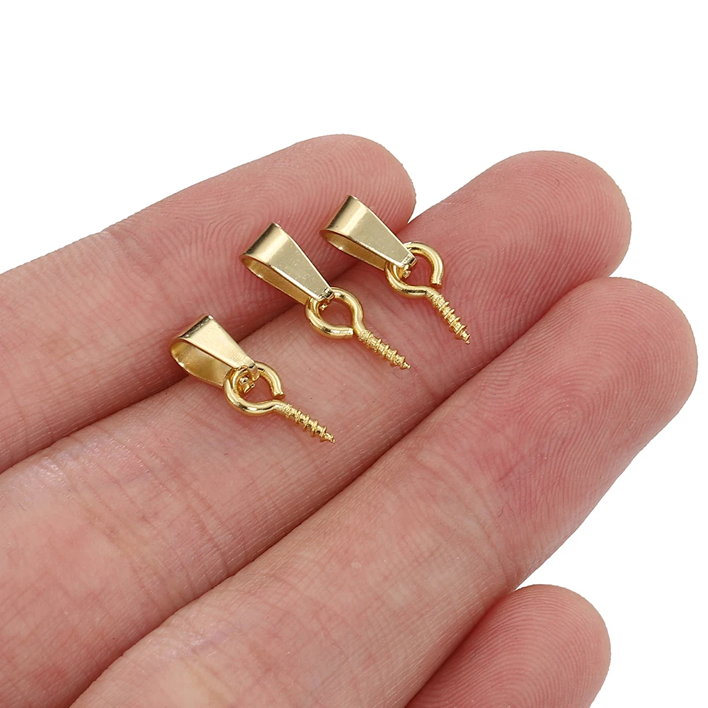 20 قطعة من دبابيس العين المسمار المصنوعة من الفولاذ المقاوم للصدأ، موصلات قلادة نهاية الخرز المحفور لصنع المجوهرات بنفسك #2