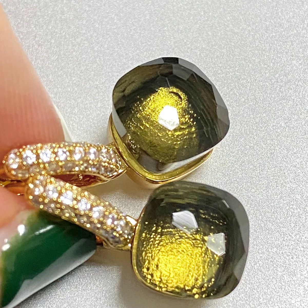 Kayfany 10.6mm Earrings Candy Color Earrings Inlay Transparent Zircon Crystal Earrings Gold Plated Fashion Jewelry For Women