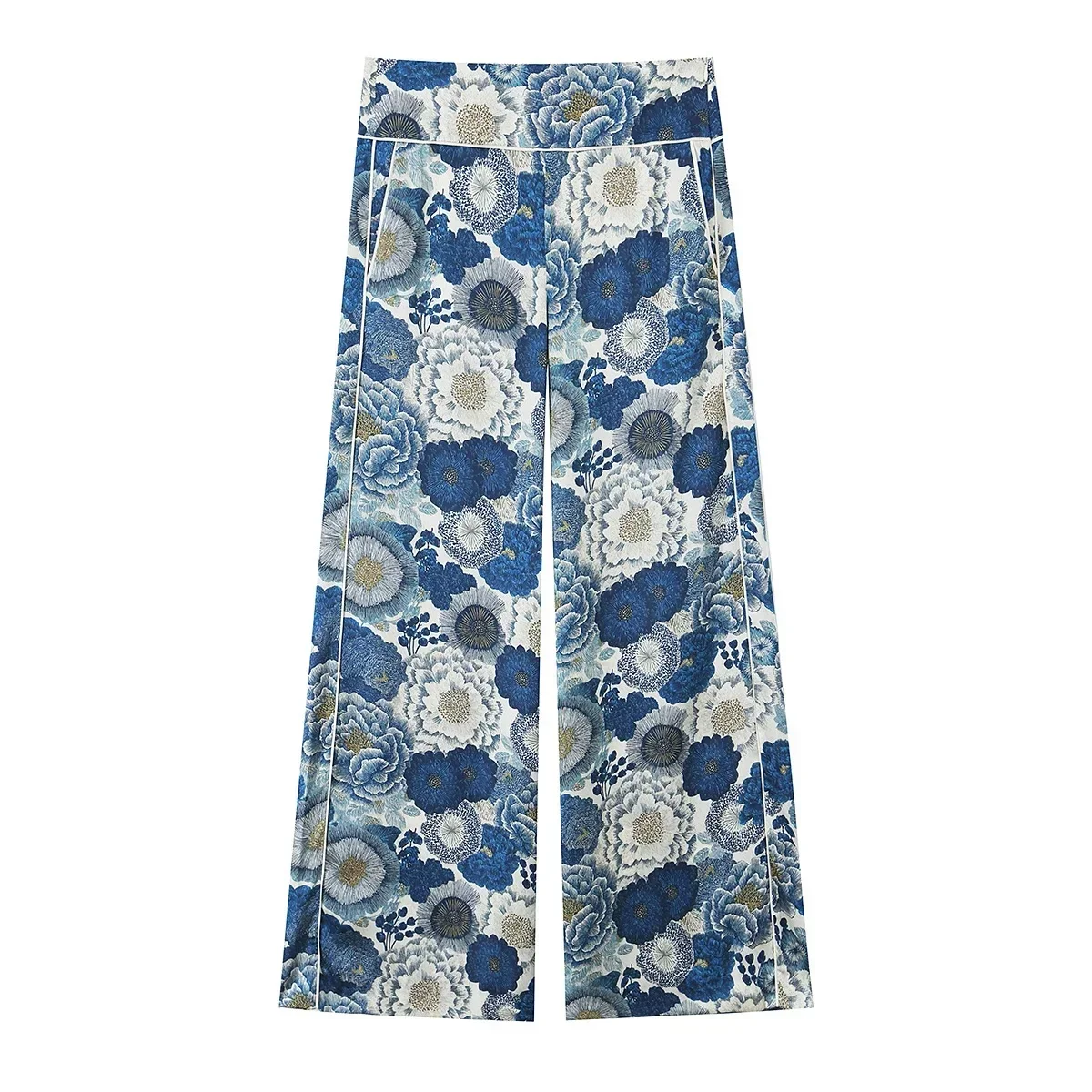 KONDALA Damen Elegantes Schickes Bedrucktes Hosenset 2026 Frühling Sommer Trendiges Urlaubs-Freizeitset Damen Schnür-Knopf-Hemden, Lange Hosen – Detail 15