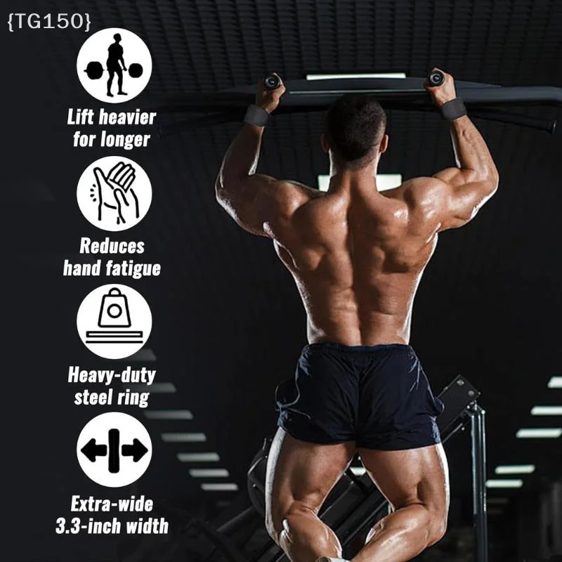 【TG150】〔M〕Fitness Weight Lifting Hooks Wrist Straps Gym Training Grip Assist Support for Deadlift Pull‑Up【WT】