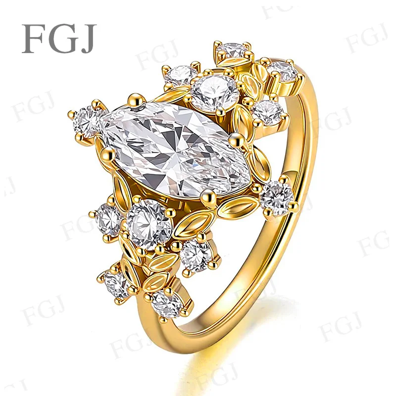 925 Sterling Silber Moissanit Jubiläumsringe für Frauen Marquise-Schliff Ehering für Freundin Versprechensring Feiner Schmuck – Detail 6