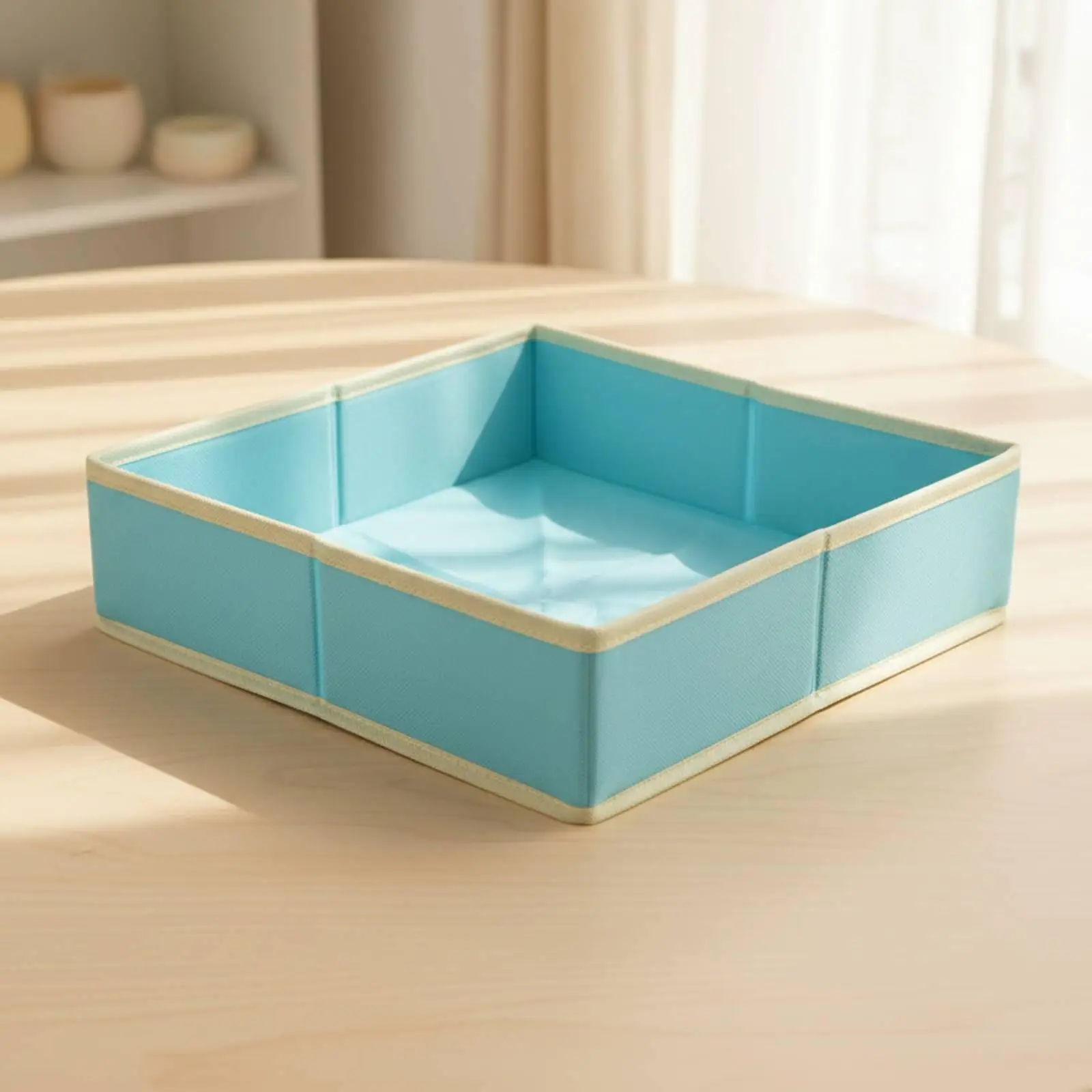 2xFoldable Foldable Textile Tray | Shallow, textile Tray with Stitched Seams, for Sensory Play 50-50-8cm Orange
