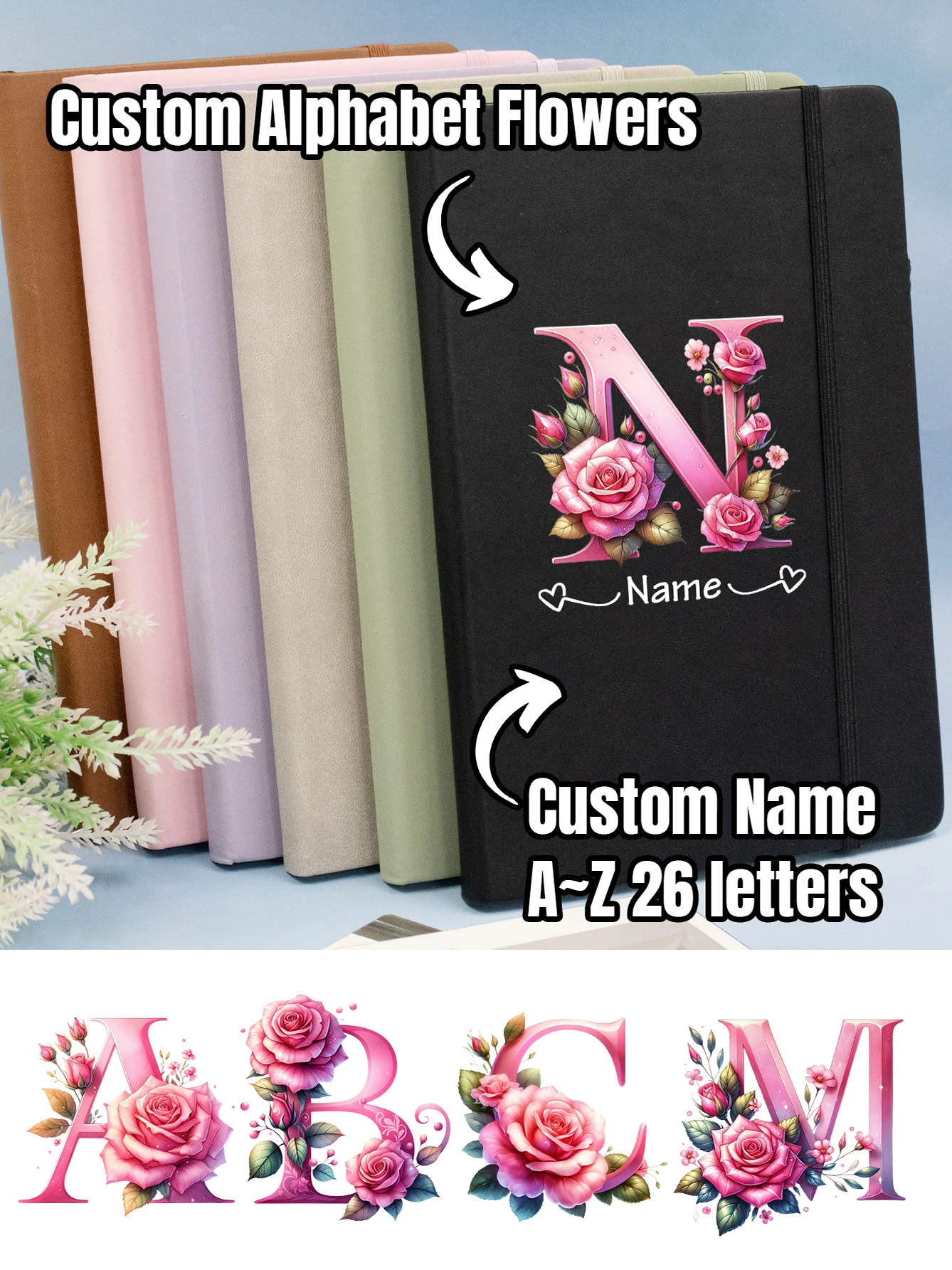 100-folhas-200-paginas-diario-de-flores-do-alfabeto-personalizado-caderno-com-nome-personalizado-diario-personalizado-para-mulheres-notebo-personalizavel