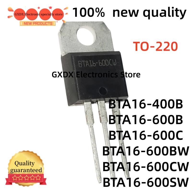 10-20-30Uds 100% nuevos tiristores bidireccionales BTA16-600BW BTA16-600CW BTA16-400B BTA16-600C BTA16-600B BTA16-600SW BTA16 TO-220