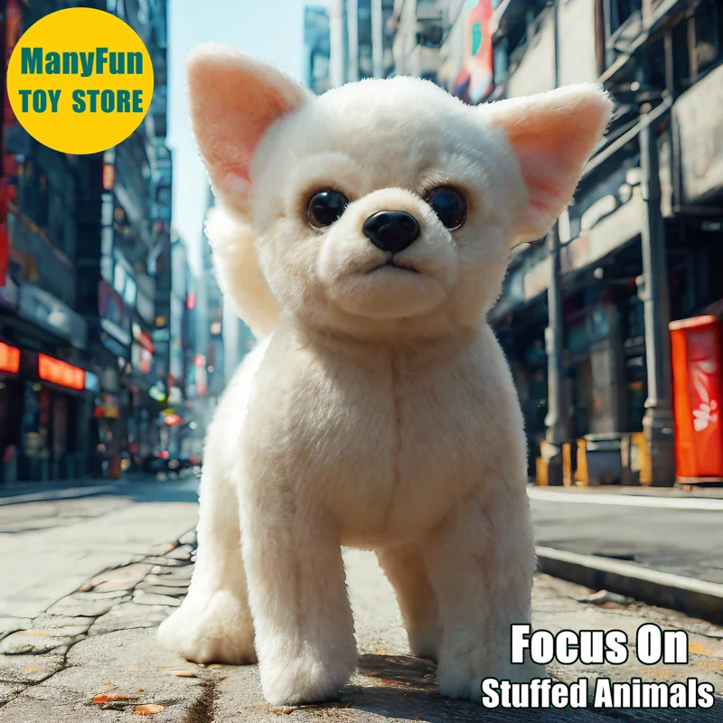 

Realistic Chihuahua Dog High Fidelity Cute Plushie Dog Plush Toys Lifelike Animals Simulation Stuffed Doll Kawai Toy Gifts Kids