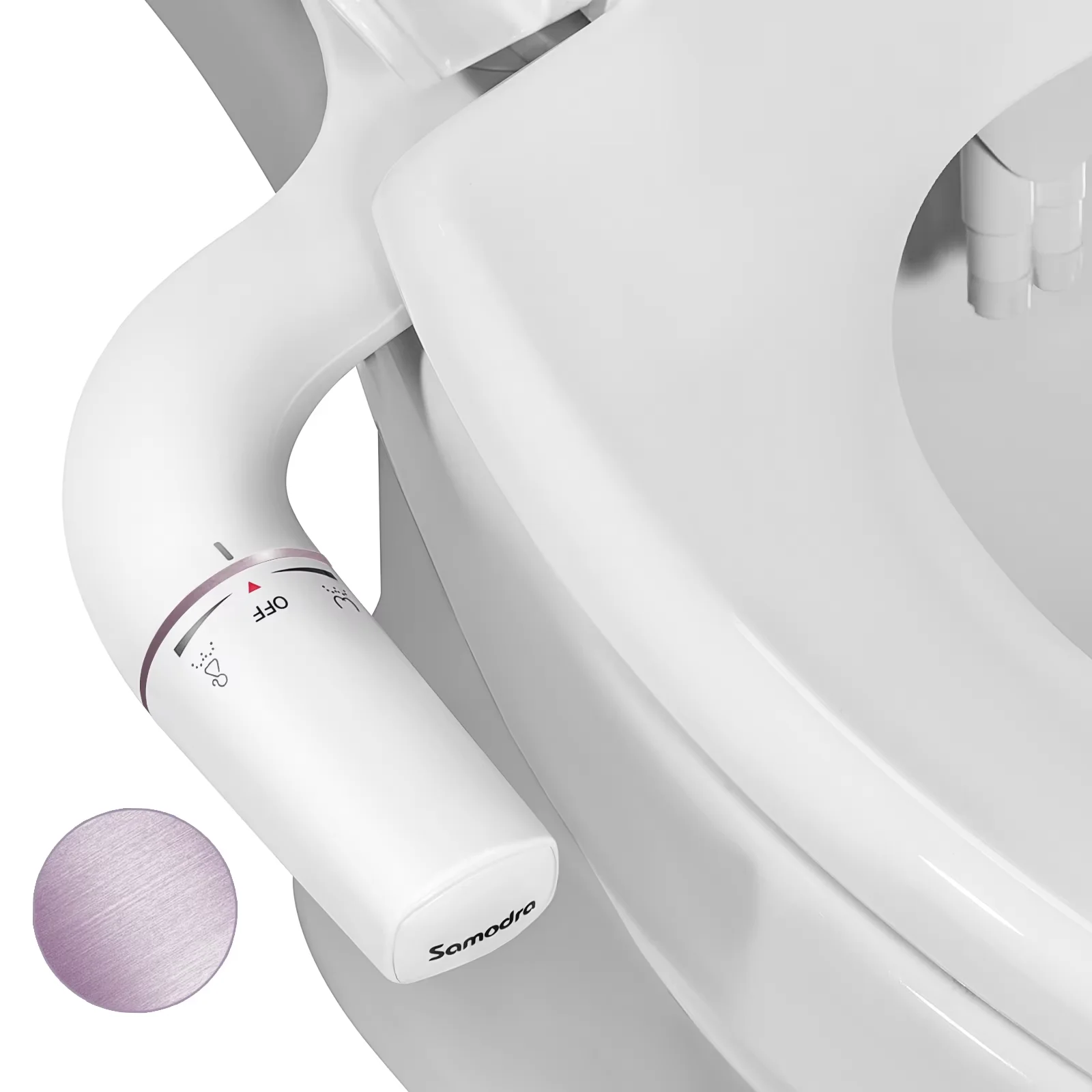 SAMODRA Bidet Attachment Ultra-Slim Toilet Seat Attachment Dual Nozzle Bidet Adjustable Water Pressure Non-Electric Ass Sprayer