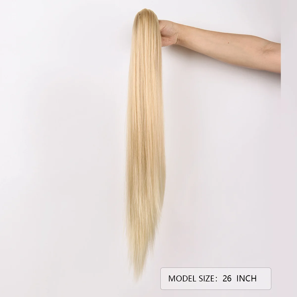 مشبك شعر على الموضة الأوروبية الأمريكية لذيل الحصان، مشبك شعر صناعي مستقيم للسيدات، إكسسوار شعر مستعار على شكل ذيل حصان من الحرير عالي الحرارة #3