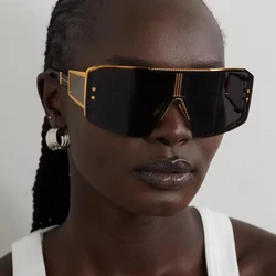 Luxury Brand Designer Oversized Big Frame Sunglasses Women For Men Sun Glasses Vintage Popular Metal Punk Flat Top Eyeglasses