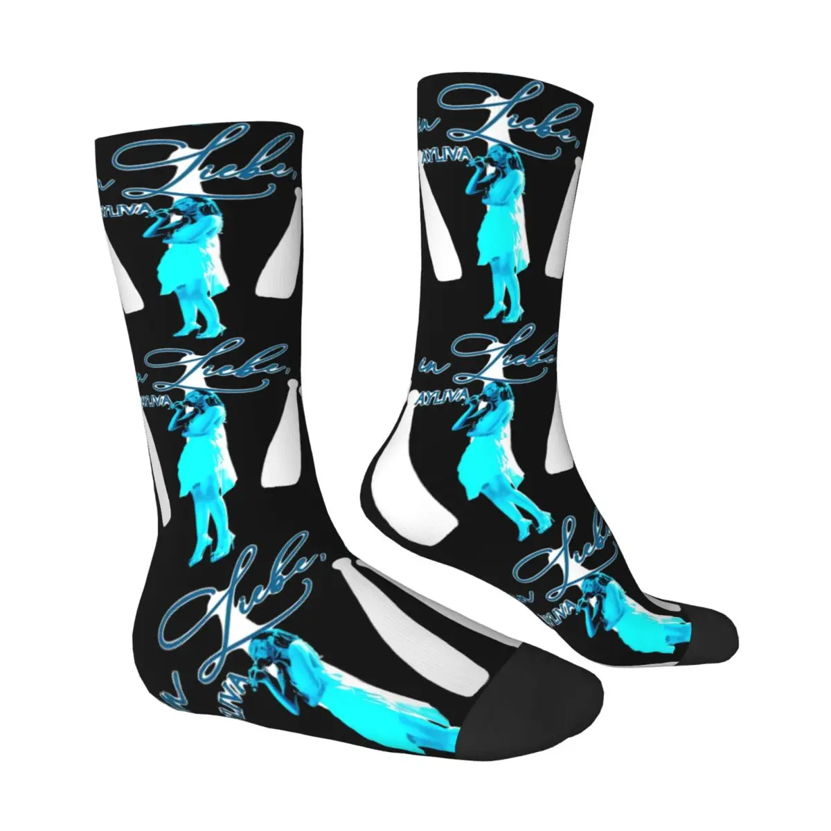 Ayliva Cool Singer Pop Music Socks Liebe Tour 2024 Stockings Autumn Non Slip Unisex Men Socks Warm Soft Printed Running Socks