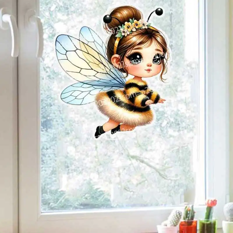 Cute Little Bee Wall Stickers, Children's Room, Doors and Windows, Car Toilet Background, Decoration Stickers AA121