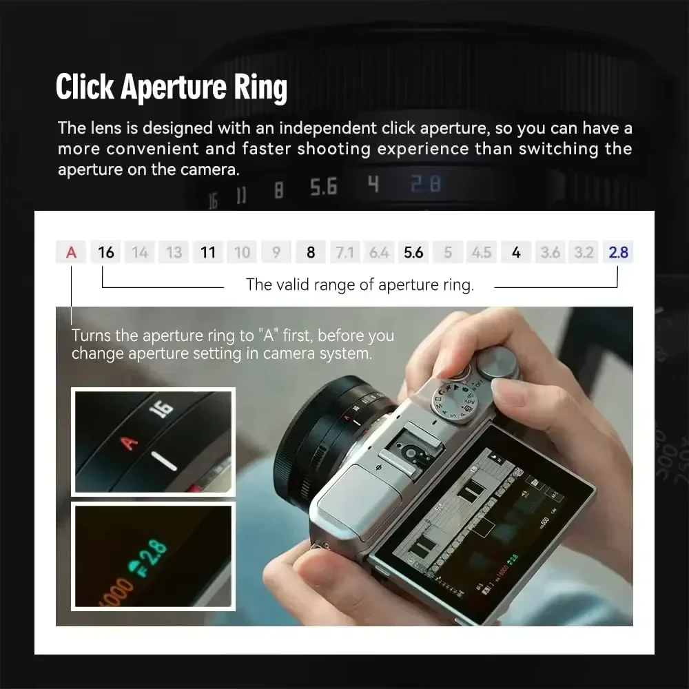 TTArtisan 27mm F2.8 lente de cámara de enfoque automático STM APS-C para Nikon Z Mount para Fuji X Fujifilm XF E XT100 XA7 para percusión ocular