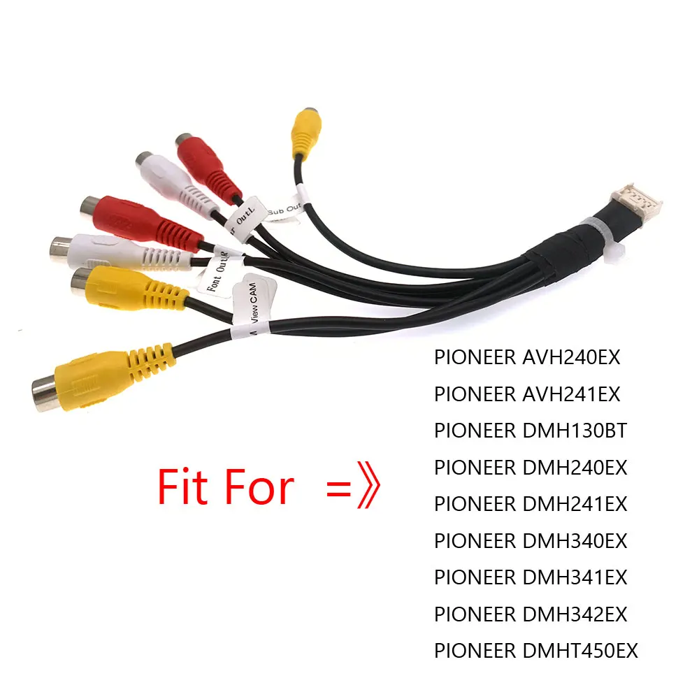 12Pin Car Radio Audio RearView Camera Cable for PIONEER AVH240EX AVH241EX DMH130BT DMH240EX 241EX DMH340EX DMH341EX 342EX 450EX