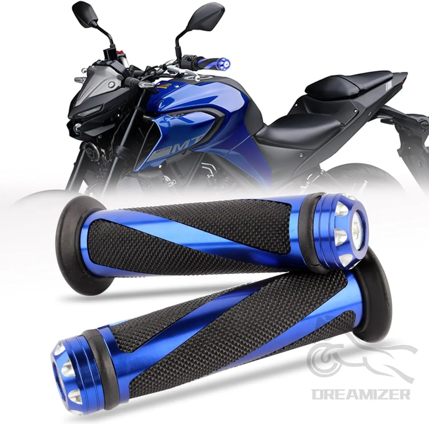 

Universal 1 Pair of 7/8" 22mm Motorcycle CNC Aluminum Rubber Gel Hand Grips Handlebar for Sports Bike Chopper Cruiser Bike