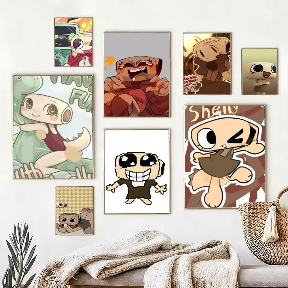 Cute Funny S-Shelly W-Wold  Poster Waterproof Wall Art Sticker For Bar Living Room Vintage Decor High Quality Print Gift