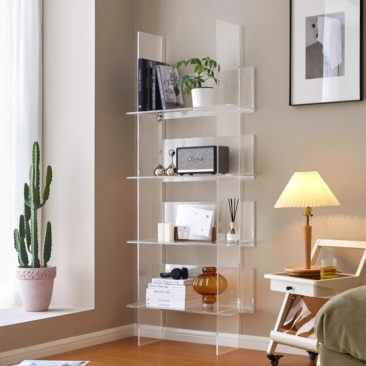 

Acrylic Shelf Living Room Floor Display Bookshelf Multi-layer Creative Storage Shelf Home Figure Lego Display Shelf
