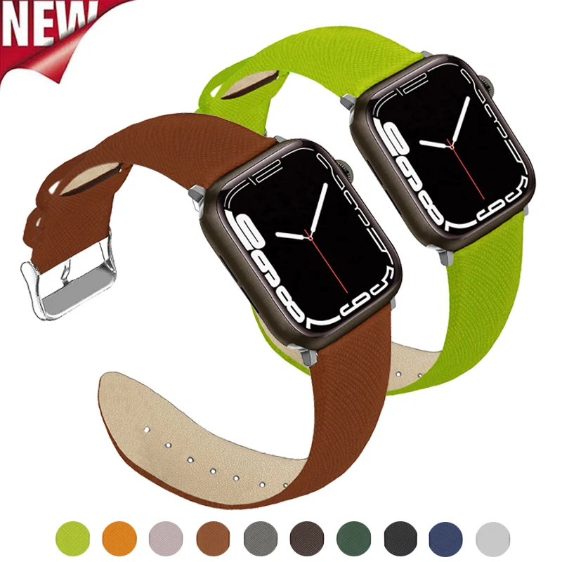 Strap For Apple Watch Band 44mm 40mm 45mm 41mm 49mm 38mm 42mm Leather bracelet Belt Wristband iwatch Series 7 se 5 6 8 ultra