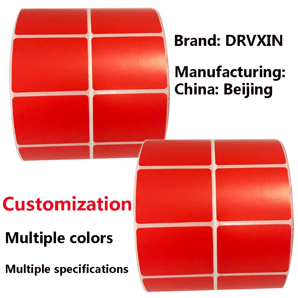 DRVXIN 20mmx8mmx10000 sheets/Roll Yellow PET label stickers Waterproof Tearproof oilproof Thermal Transfer Yellow paper tags