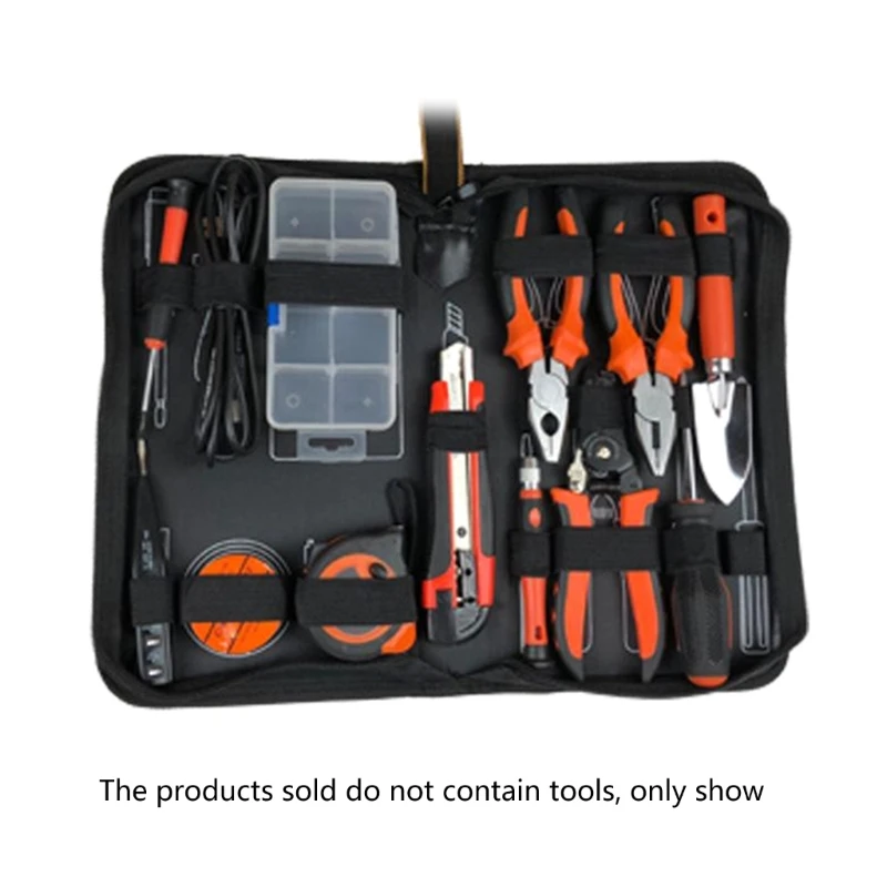 94PD Electrician Tool Pouch with Pocket Heavy-Duty Oxford Cloth Waterproof Small Storage Bag Zipper Closure Portable