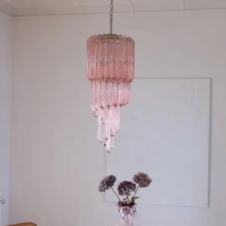 Crystal Chandelier Light Luxury Villa Duplex Stairs Spiral Lamp Hotel Restaurant Hollow and Tall