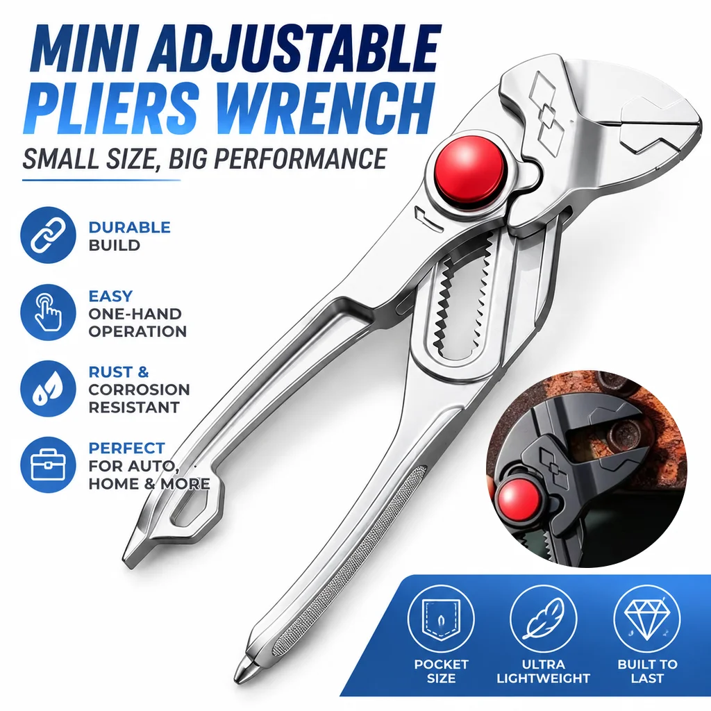 4 Inch Mini Multifunctional Plumbing Pipe Wrench Adjustable Water Pump Pliers Industrial Grade High Hardness Hand Repair Tool