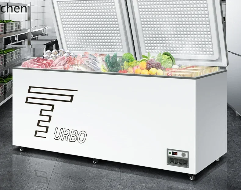 Vetrina per supermercato con congelatore congelato e fresco per frigorifero orizzontale commerciale di grande capacità ZZZML