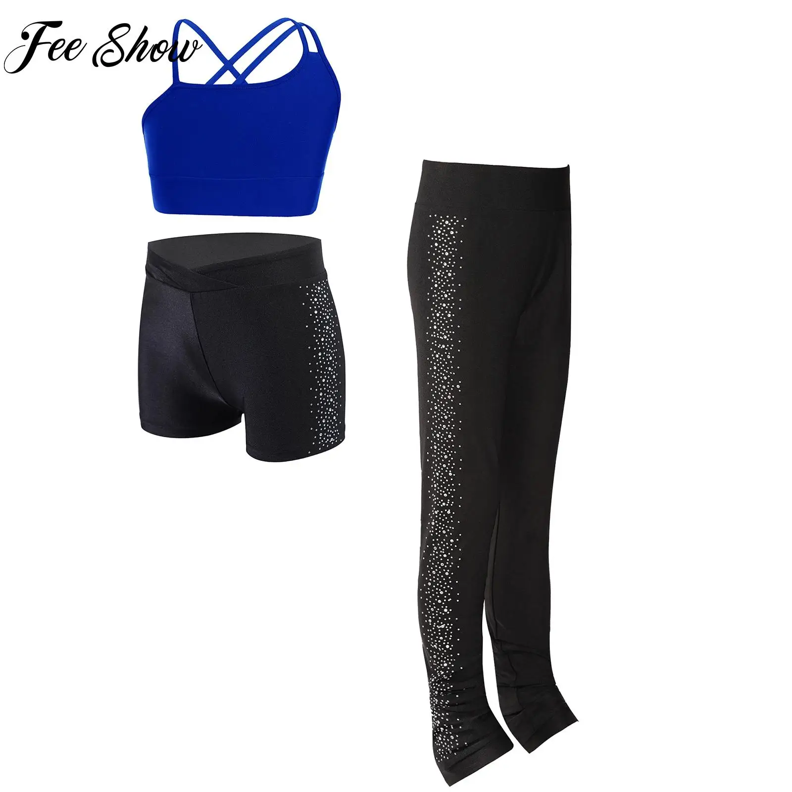 

Girls Sports Tracksuit Casual Jogging Suit Yoga Sets Sportswear Tops Shorts and Pants Gymnastics Outfits Gym Fitness Sport Suit