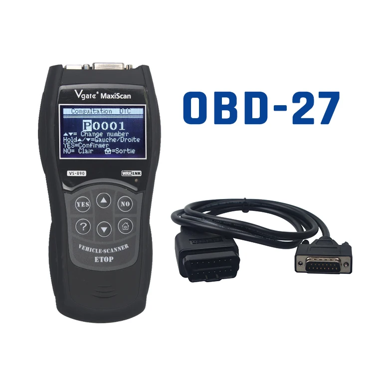 in 2025 top stock Multi-language VGA-TE VS890 OBDII  OBD2 Code Reader Car Diagnostic Tool VS890 OBD2