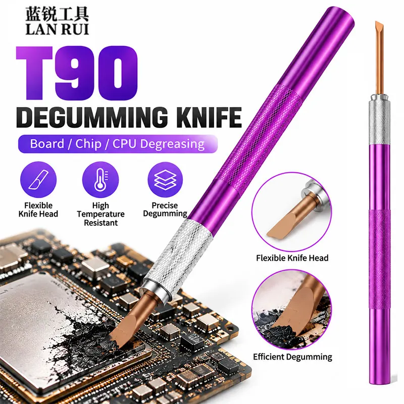 LANRUI T90 High Temperature Resistant Degumming Knife Flexible Scraper For CPU Chip Adhesive Removal Mobile Repair Tool