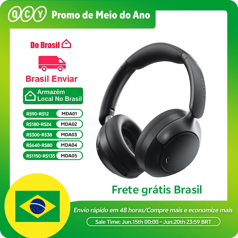 Qcy h3 pro anc fone de ouvido sem fio 50db cancelamento de ruído fone de ouvido de áudio espacial de alta resolução com ldac bluetooth 5.4 sobre fone de ouvido