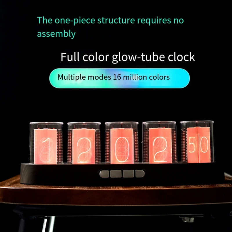 1 PCS Digital Nixie Tube Clock Desktop Decoration Digital Clock With RGB LED Glows For Home Desktop Decoration C