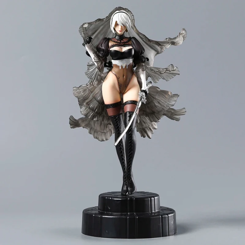 

Мультфильм Nier: Automata YoRHa No 2, аниме-фигурка, тип 2B, свадебное платье, настольная модель, статуя, украшение, коллекция, подарок на день рождения, игрушка