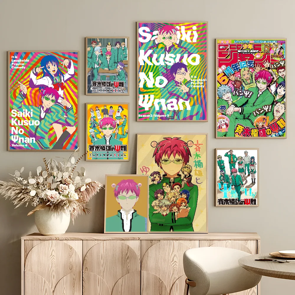 The Disastrous Life Of Saiki K Saiki Kusuo Movie Sticky Posters Vintage Room Home Bar Cafe Decor Vintage Decorative Painting