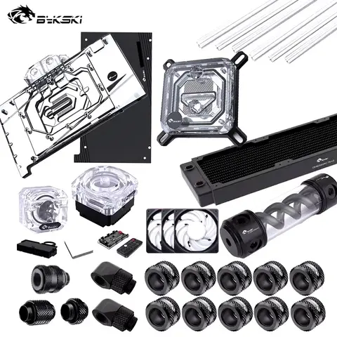 Bykski B-HTRBW-ED, Computer Water Cooling Kit , Hard Tube Kit + Pump Radiator Reservoir For Intel/AMD, Customized PC cooler Kit