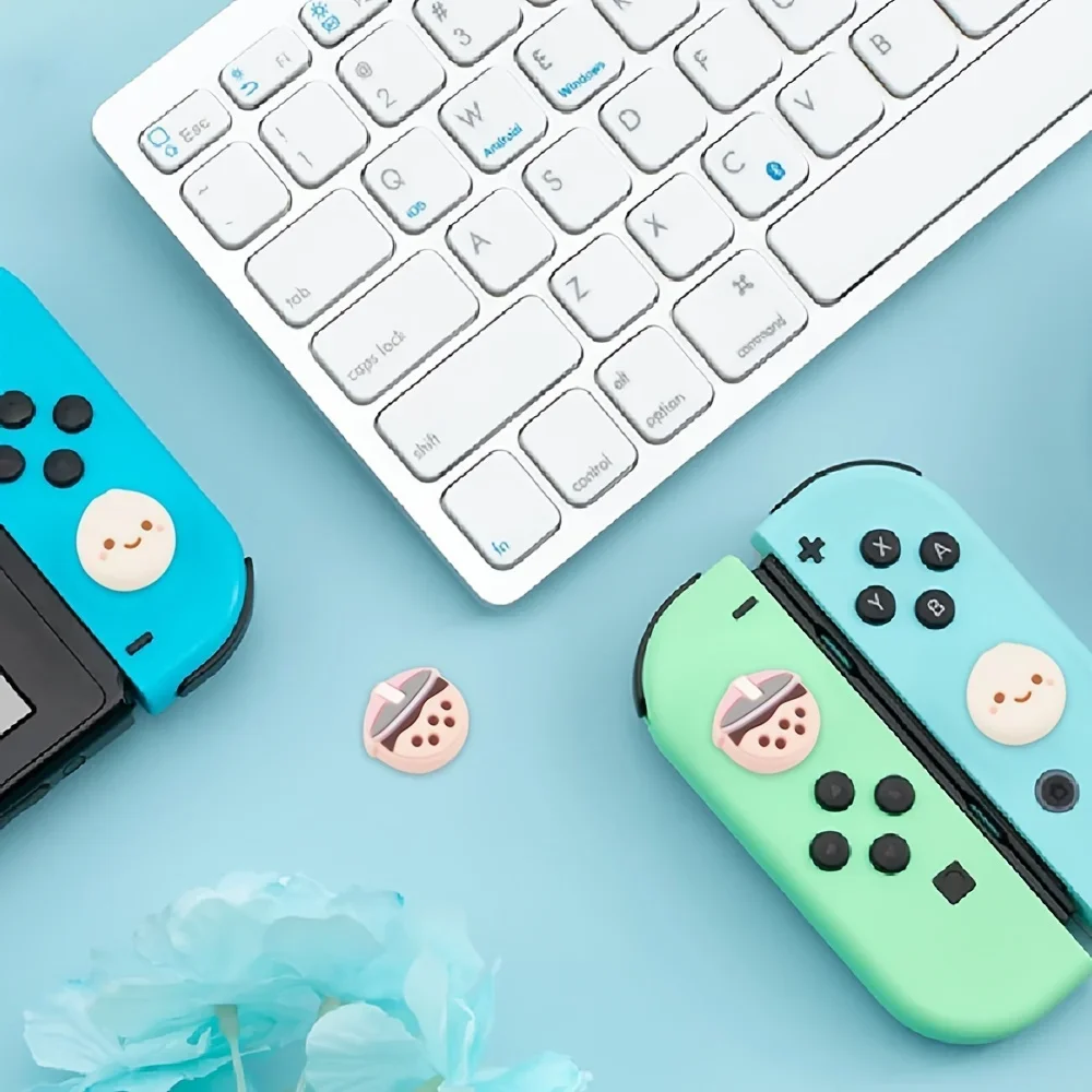 Boba Dumpling Thumb Grips Caps For Nintendo Switch & Switch Oled / Lite Joycon Joystick Cap Cover NS Thumb Stick Grip Cap