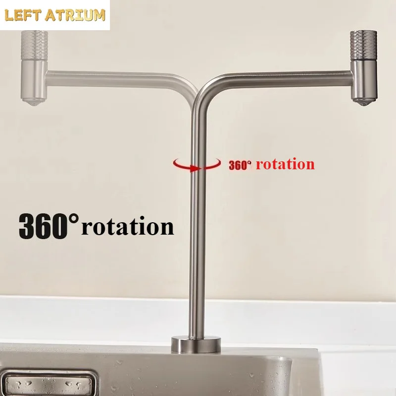 Gun Gray Water Filter Faucet, 304 Stainless Steel, 2- and 3-inch Connections, Cold Water Only, Kitchen Sink