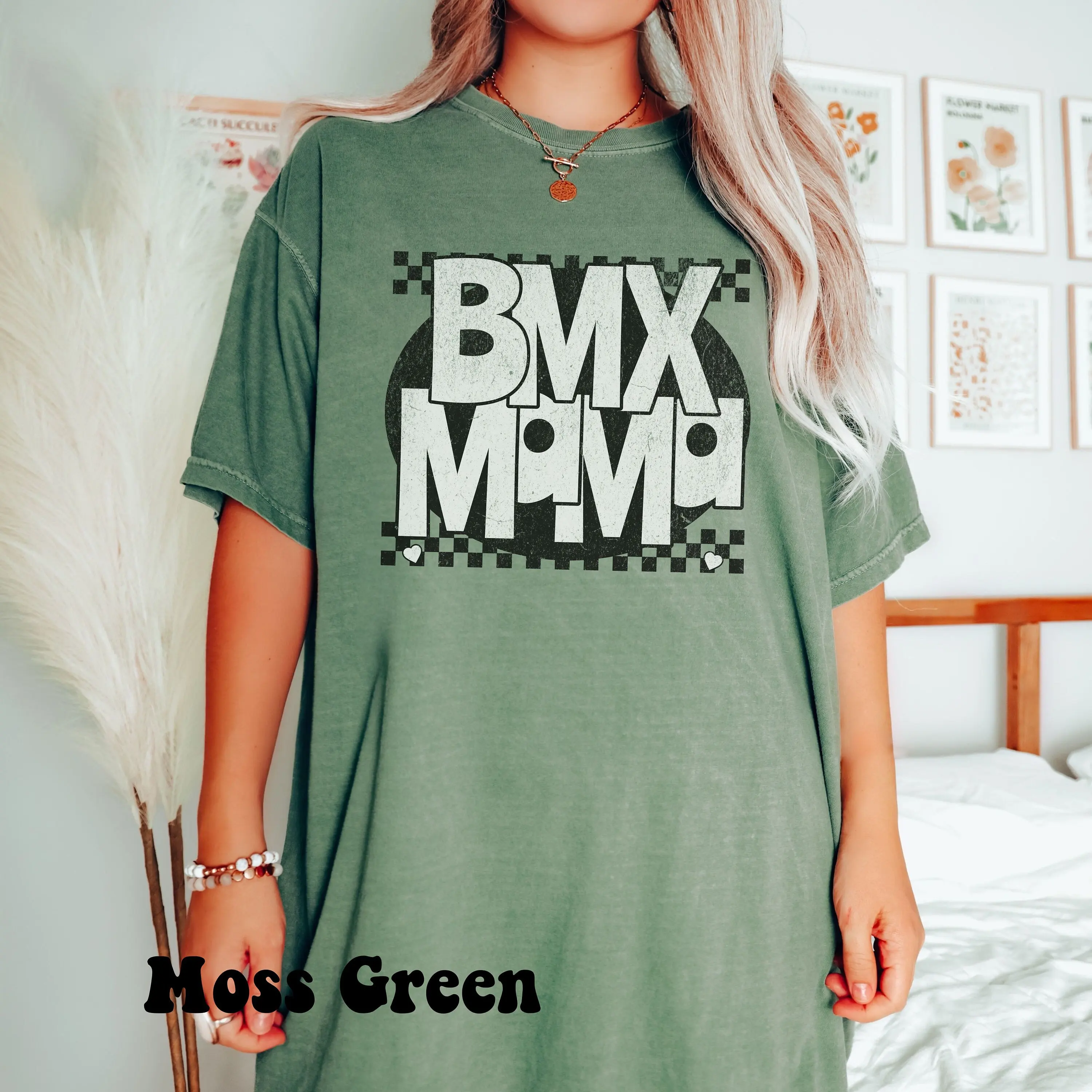 

Checkered Mama Bmx Comfort Colors T Shirt Mom Retro For Raceday Mothers Day