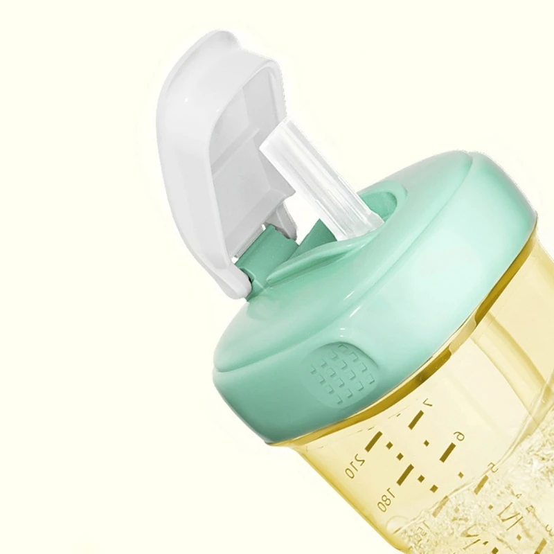 Baby Bottle Convert Straw Cup Lid Feeding Bottle Travel Straw Lid with Anti-Chock Straw for Hegen Wide Mouth Bottles