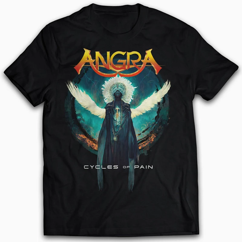 Pop Angra Flame Goddess Band Brazilian Power Metal Rock Punk Style European High Street Retro Short-Sleeved Men's T-Shirt