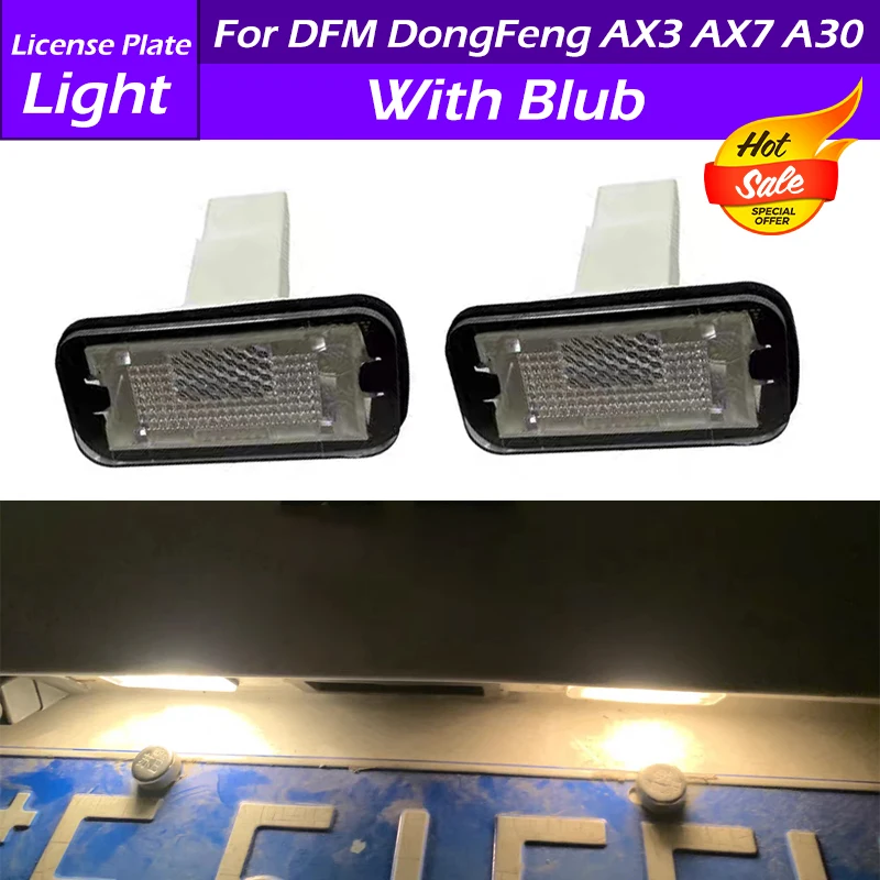 Dla DFM DongFeng AX3 AX7 A30 lampa oświetlenie tablicy rejestracyjnej tylny zderzak samochodowy z tylnymi lampa oświetlająca tablice rejestracyjną