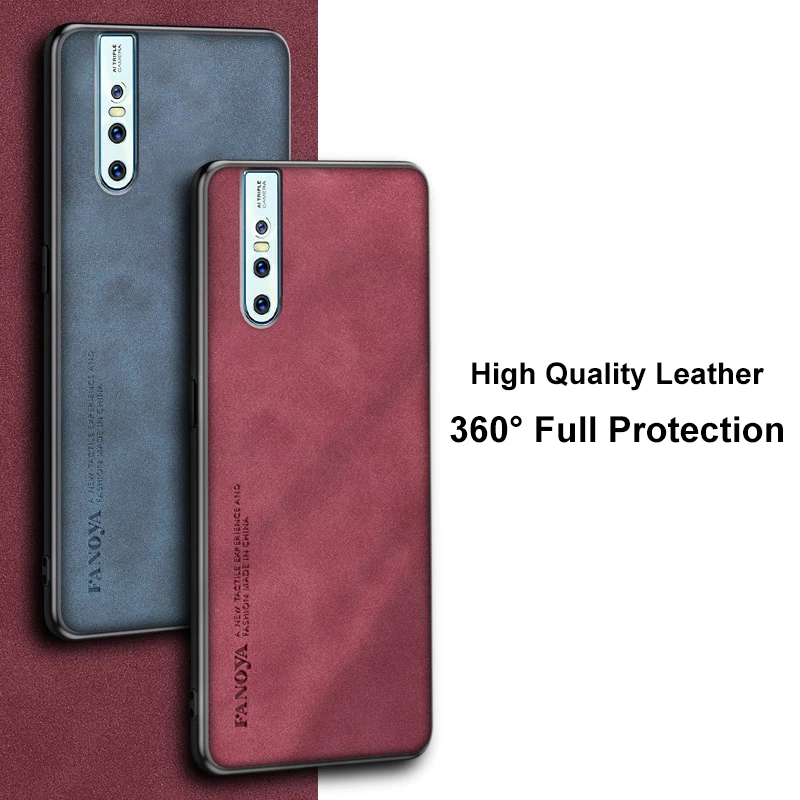 Luxury PU Leather Case For Vivo V15 Pro V9 V17 Neo V7 Plus Cover Matte Protection Silicone Phone Case For Vivo 1907 Y85 Y71 Y79