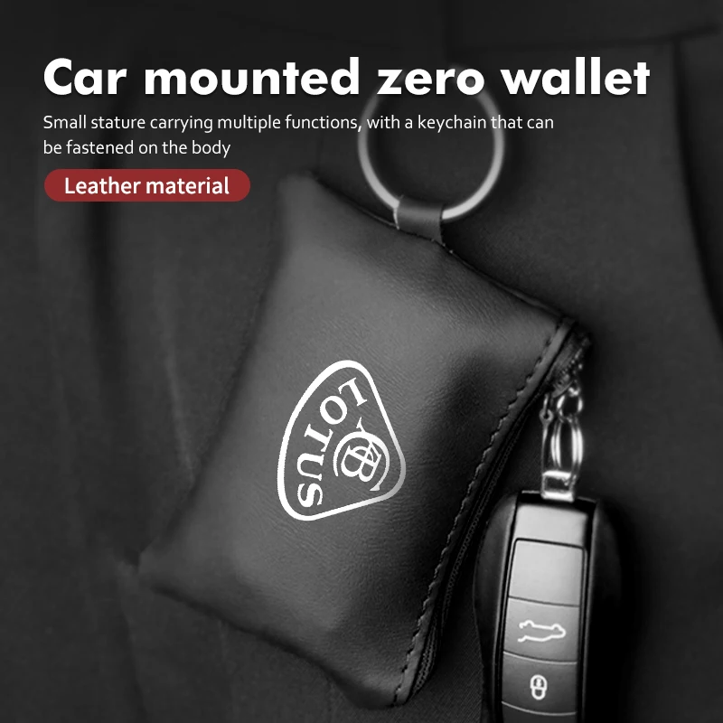 Car Key Bag Keychain Wallet Case Zipper Purse Keyring Holder For Lotus Eletre Emira Evija Envya Elise Evora Esprit Eterne Elite