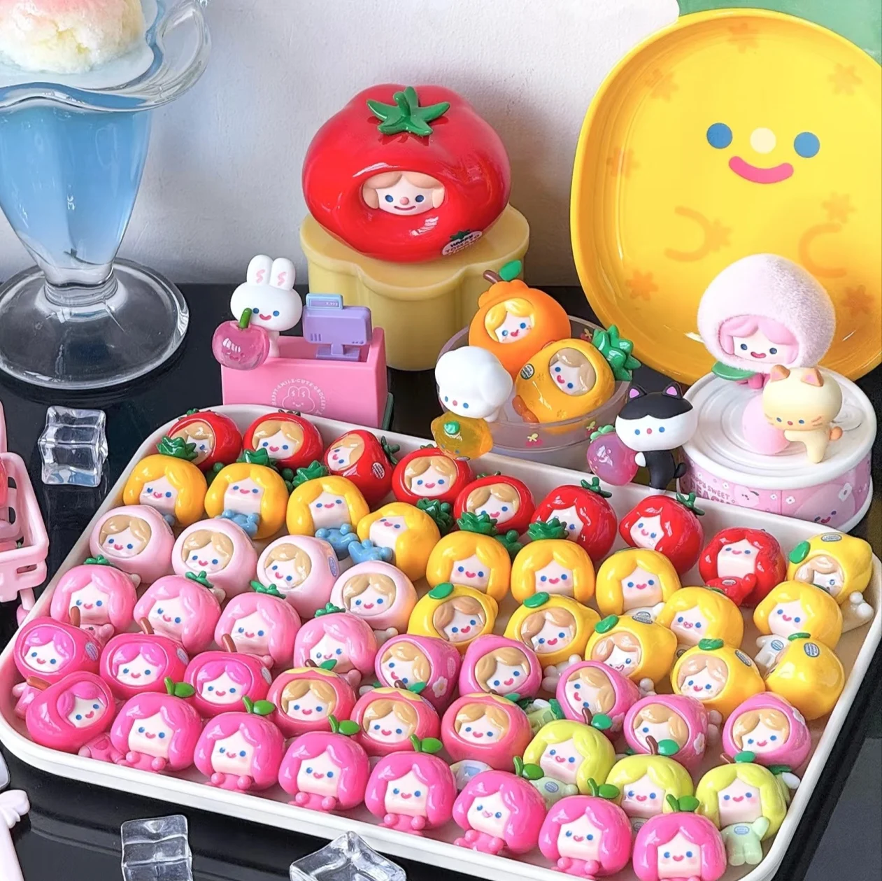 

Anime figures Blind Box Trendy Toy Rico Happy Friends Room Decoration Original Cell in the Fruit Basket Series Collectible