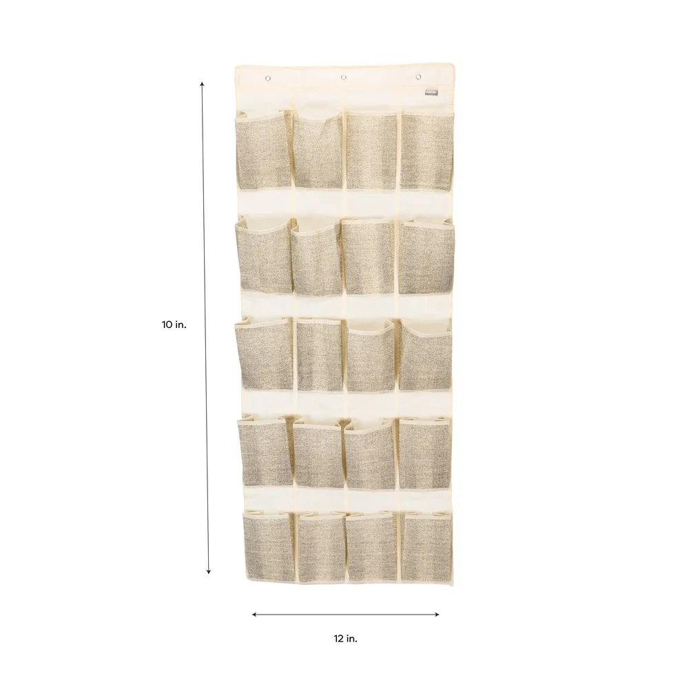 20 جيب منظم الأحذية قماش غير منسوج حل تخزين معلق خزانة باب إكسسوارات أحذية تصميم نحيف قابل للطي