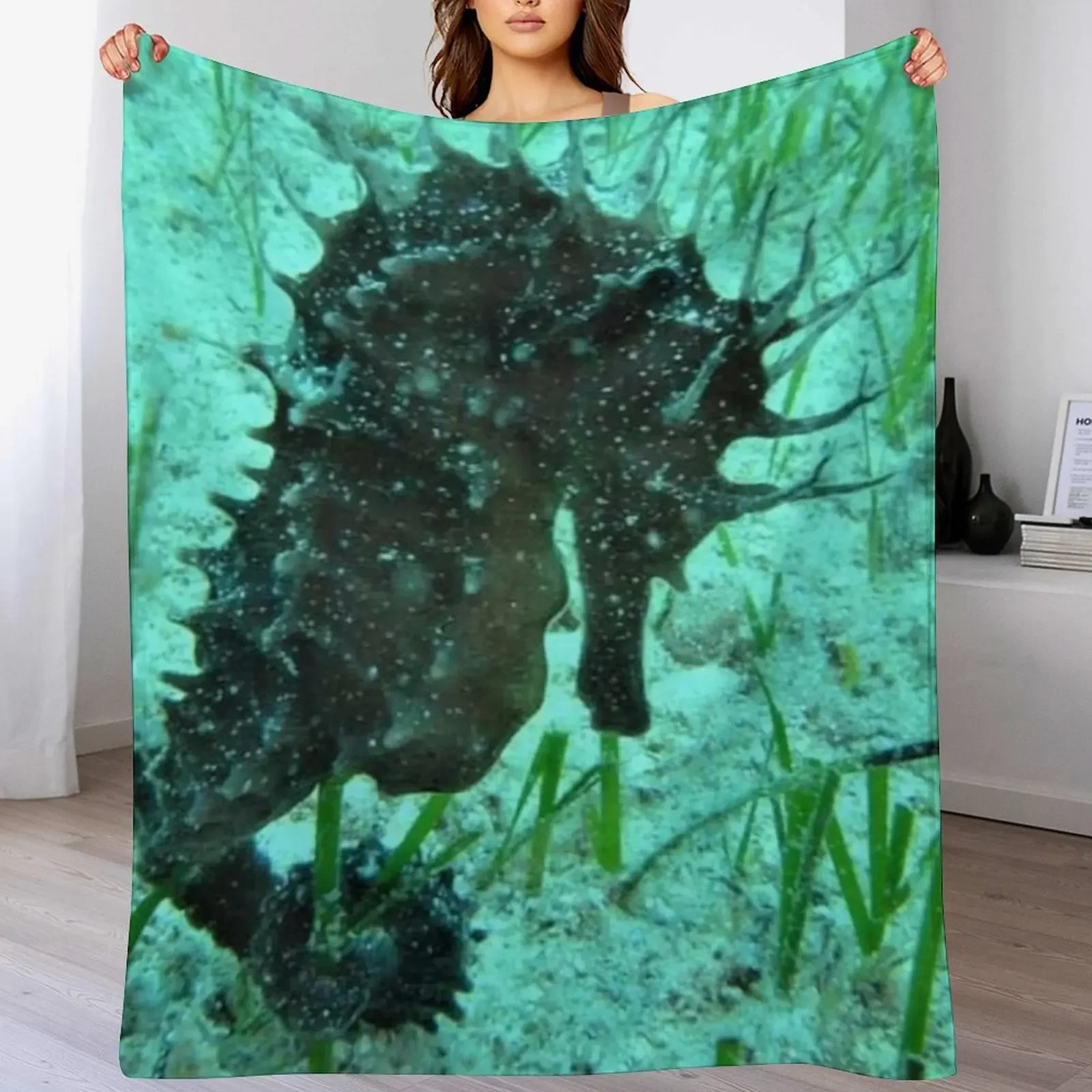 

Beautiful Ocean Seahorse Throw Blanket Thermal anime Bed Fashionable bed plaid Blankets