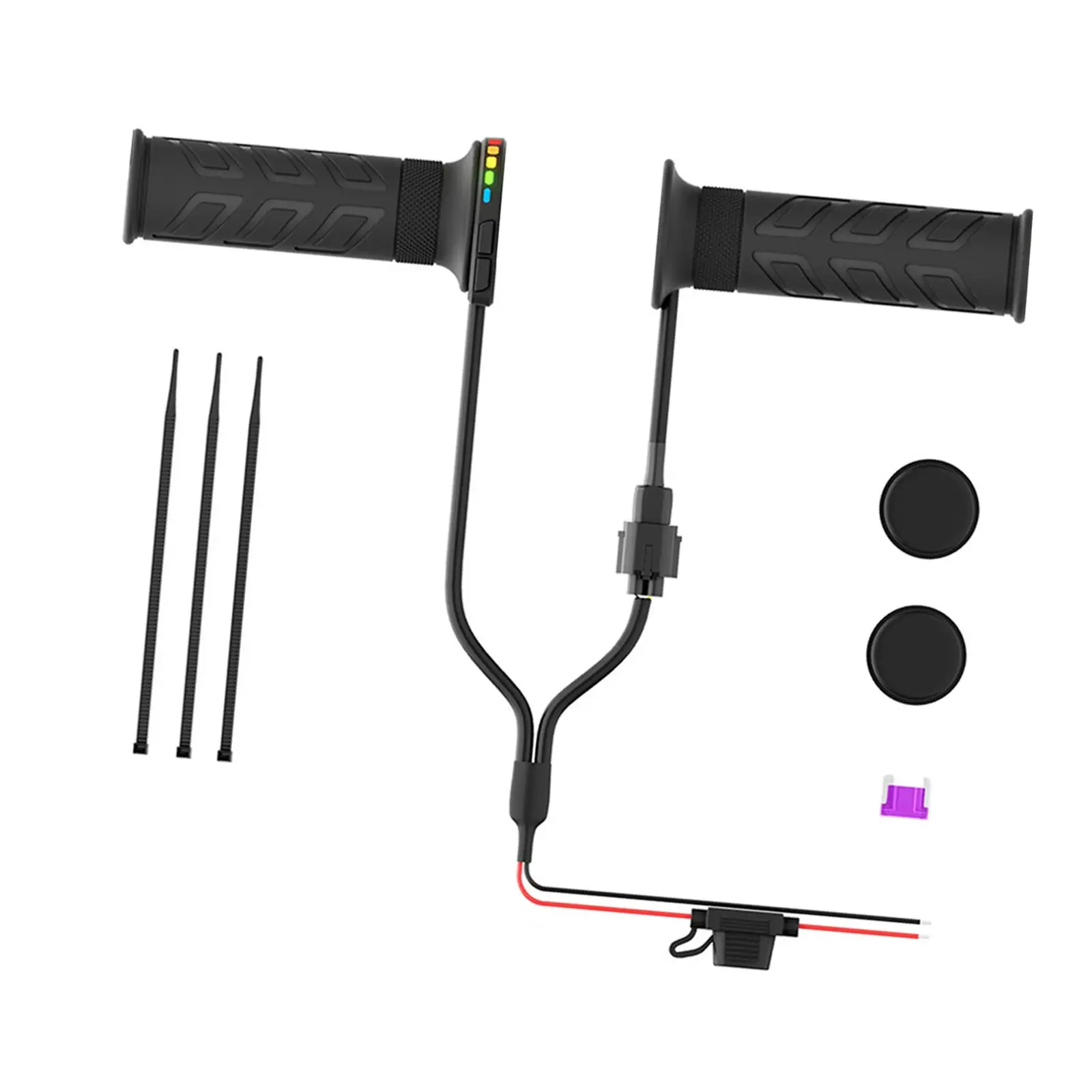 

Twist Throttle Speed Controller Grip Five Adjustable Heat Levels Black Double Mode Compatible Convenient Button Heated Grips
