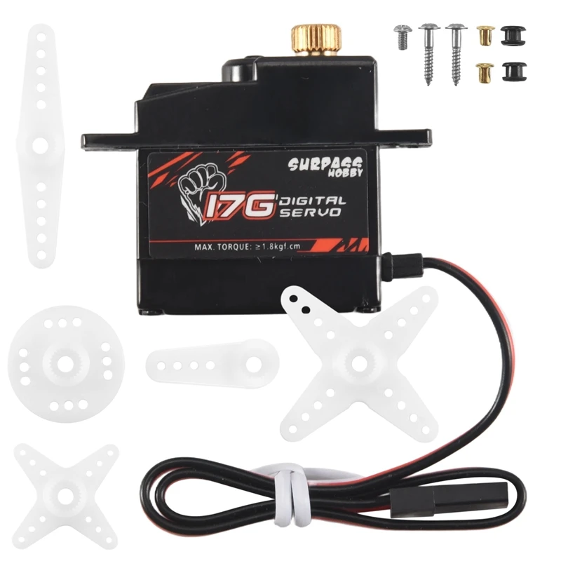 S0017M 17G métal engrenage 1.8KG Servo numérique pour avion RC Robot 1/18 camion voiture bateau conduit avion